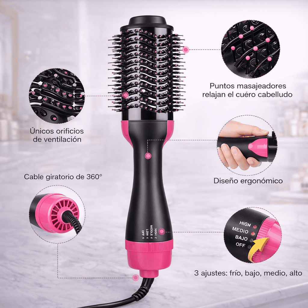 Cepillo Secador Todo en Uno – Peiná, Alisá y Rizá Fácilmente